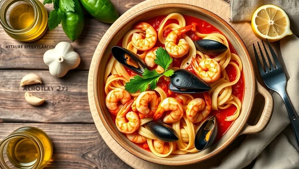 Frutti di mare pasta bästa receptet